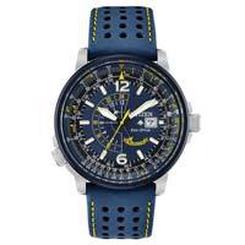 Men's Leather Strap Watch - Promaster Nighthawk Navy Blue Dial / BJ7007-02L - Citizen - Modalova