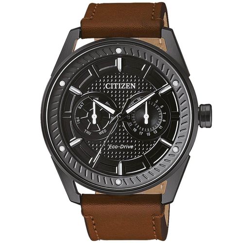 Men's Strap Watch - Eco-Drive Power Reserve Brown Leather / BU4028-18E - Citizen - Modalova