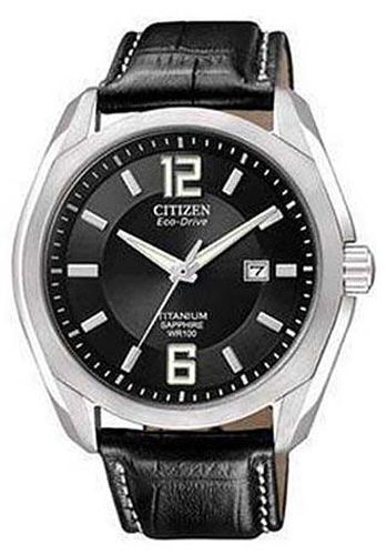 BM7080-03E Men's Eco-Drive Titanium Collection Leather Watch - Citizen - Modalova