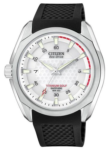 BM7120-01A Men's Titanium Gold White Dial Rubber Strap Watch - Citizen - Modalova
