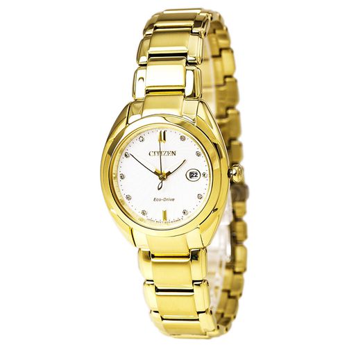 EM0312-57A Women's Celestial Eco-Drive White Dial Gold Plated Steel Bracelet Diamond Watch - Citizen - Modalova