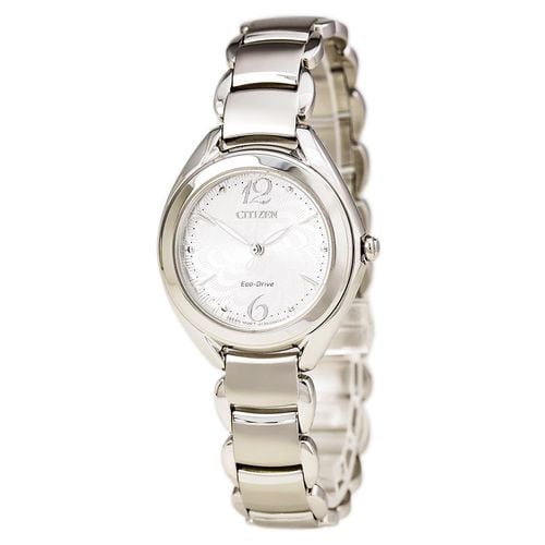 FE2070-84A Women's Dress Floral Motif Silver Tone Dial Steel Bracelet Watch - Citizen - Modalova