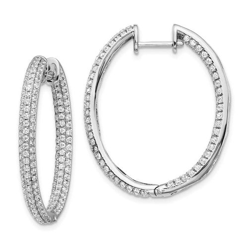 K White Gold Diamond In-Out Hinged Hoop Earrings - Jewelry - Modalova