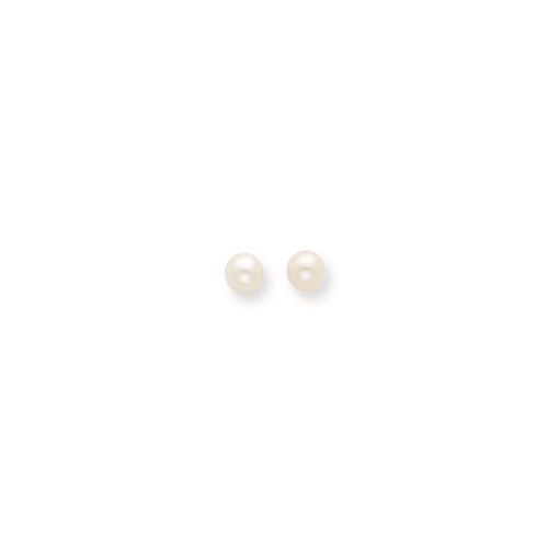 K 3-4mm White Round Freshwater Cultured Pearl Stud Post Earrings - Jewelry - Modalova