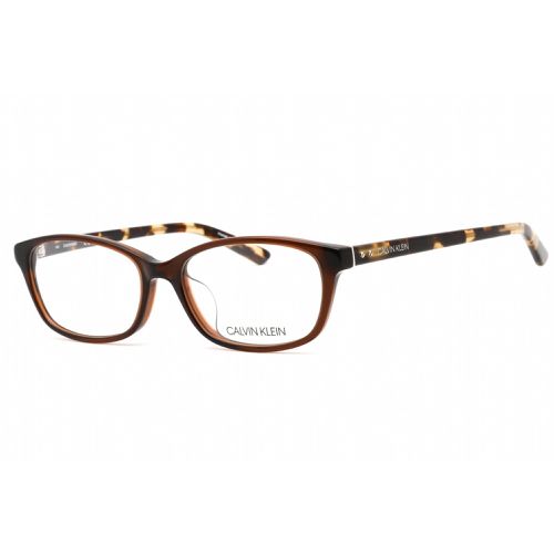 Unisex Eyeglasses - Full Rim Crystal Dark Brown Plastic / CK18528A 201 - Calvin Klein - Modalova