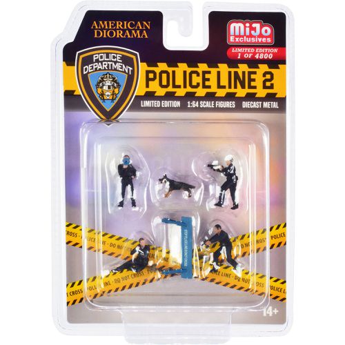 Figure Set - Police Line 2 for 1/64 Scale Diecast Models, 6 piece - American Diorama - Modalova
