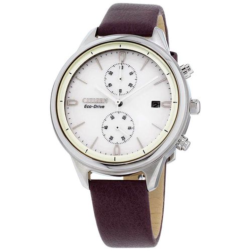 Women's Chronograph Watch - Chandler White Dial Leather Strap / FB2000-11A - Citizen - Modalova