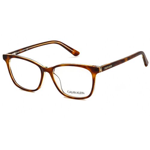 Women's Eyeglasses - Tortoise/Crystal Yellow Rectangular / CK20509 241 - Calvin Klein - Modalova
