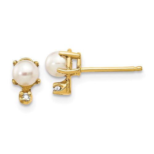 K Diamond & FW Cultured Pearl Birthstone Earrings - Jewelry - Modalova