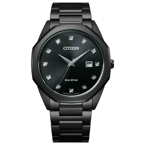 Men's Diamond Watch - Corso Black Dial Bracelet / BM7495-59G - Citizen - Modalova