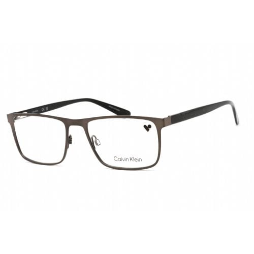 Unisex Eyeglasses - Rectangular Matte Gunmetal Metal Frame / CK20316 008 - Calvin Klein - Modalova
