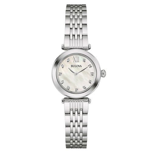 S167 Women's Diamond White MOP Dial Stainless Steel Bracelet Watch - Bulova - Modalova