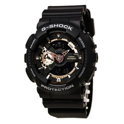 GA110RG-1 Men's G-Shock Alarm Analog & Digital Black Dial Quartz Black Resin Strap Dive Watch - Casio - Modalova