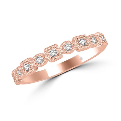 K Rose Gold 1/6 Ct.Tw. Diamond Stackable Band - Star Significance - Modalova