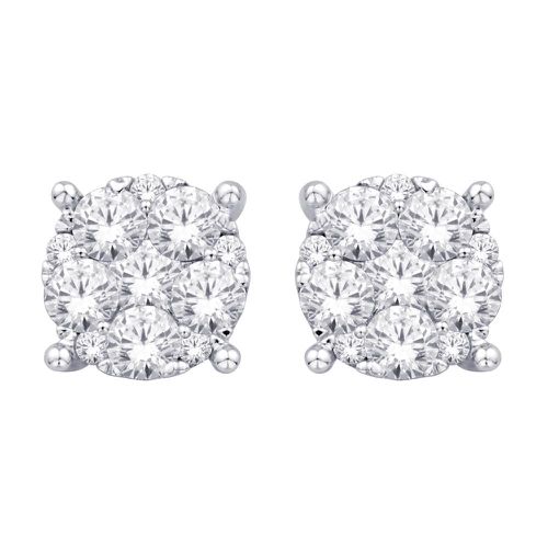 K White Gold 3/4 Ct.Tw. Diamond Flower Stud Earrings - Star Significance - Modalova