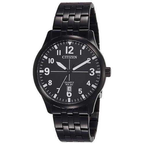 Men's Bracelet Watch - Quartz Black Dial Black Stainless Steel / BI1055-52E - Citizen - Modalova