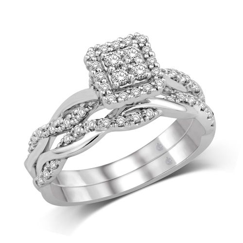 K White Gold 1/3 Ct.Tw. Diamond Fashion Bridal - Star Significance - Modalova