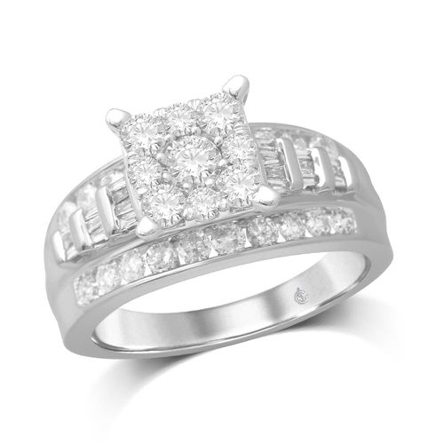 K White Gold 1 3/5 Ct.Tw. Diamond Fashion Invisible Ring - Star Significance - Modalova