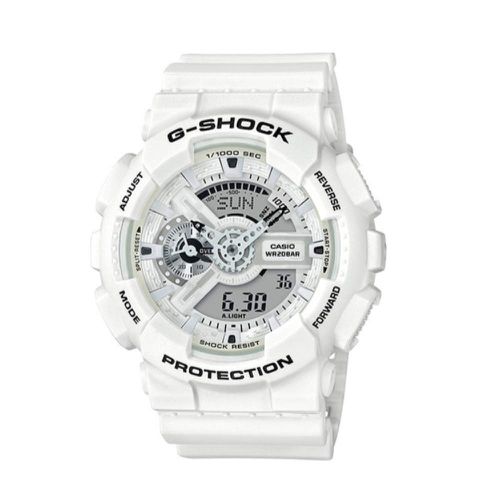 Men's Quartz Watch - G-Shock Ana-Digital Dial White Resin Strap / GA110MW-7A - Casio - Modalova