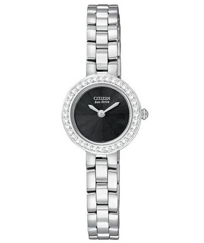 EX1080-56E Women's Eco-Drive Silhouette Swarovski Crystal Black Dial Watch - Citizen - Modalova