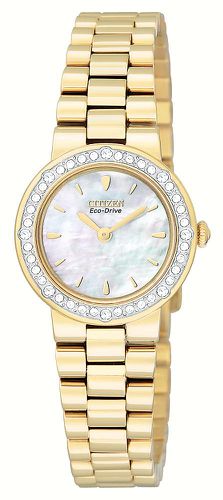 Ladies Gold Tone Silhouette Crystal MOP Watch EW9822-59D - Citizen - Modalova