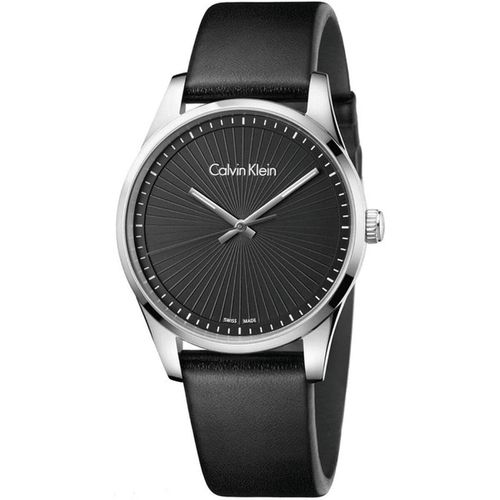 Men's Quartz Watch - Steadfast Black Dial Leather Strap / K8S211C1 - Calvin Klein - Modalova