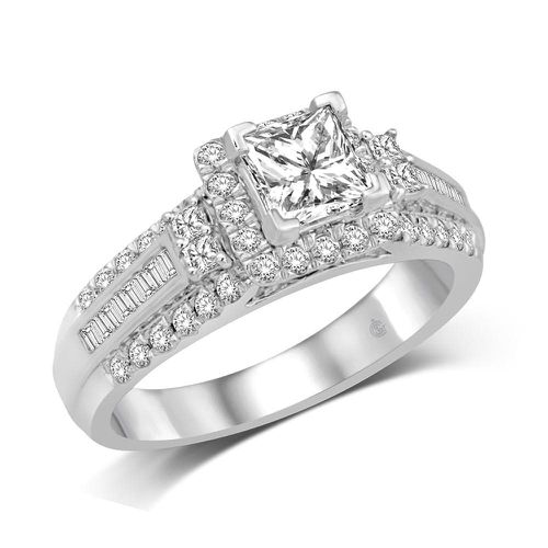 K White Gold 3/5 Ct.Tw. Diamond Fashion Semi Mount Engagement - Star Significance - Modalova