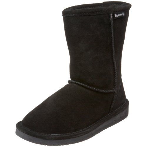 W-011 Women's Emma Cow Suede Solid Black Leather Winter Boot, 8 High - Bearpaw - Modalova