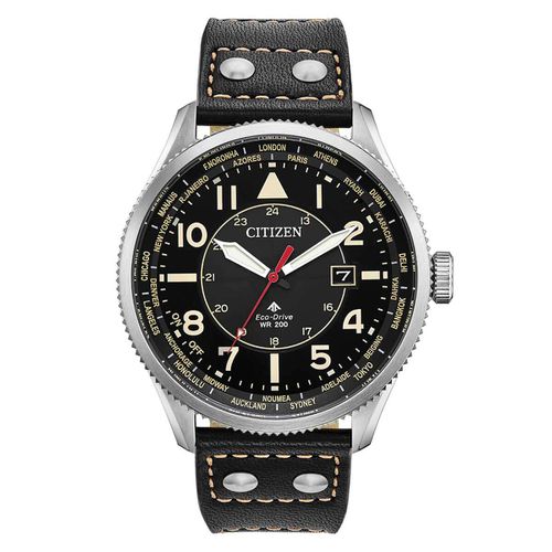 Men's Strap Watch - Promaster Nighthawk Black Dial World Time / BX1010-02E - Citizen - Modalova