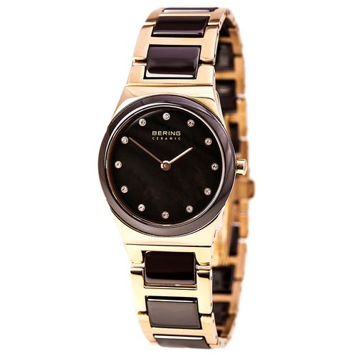 Women's Brown MOP Dial Steel & Ceramic Bracelet Watch - Bering - Modalova