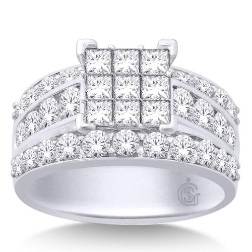 K White Gold 2 3/4 Ct.Tw.Diamond Fashion Invisible Ring - Star Significance - Modalova