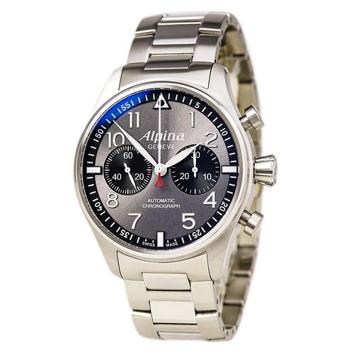 AL-860GB4S6B Men's Chronograph Swiss Automatic Black Dial Steel Bracelet Watch - Alpina - Modalova