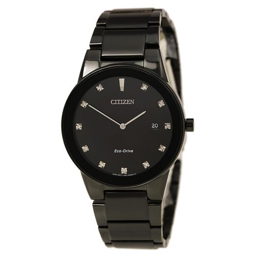 Men's Black Steel Bracelet Diamond Watch - Axiom Black Dial / AU1065-58G - Citizen - Modalova