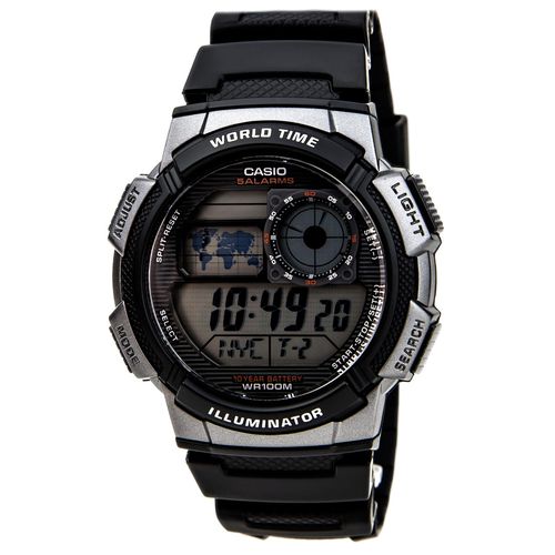 Men's Digital Watch - World Time Grey Dial Resin Strap / AE1000W-1B - Casio - Modalova