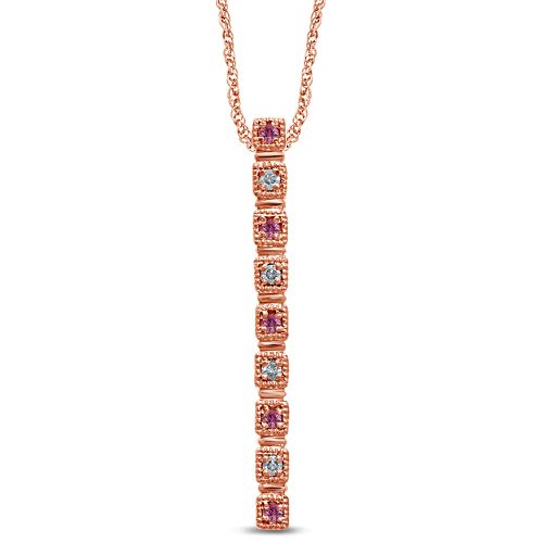K Rose Gold 1/20 Ct.Tw. Diamond & Pink Sapphire Pendant - Star Significance - Modalova