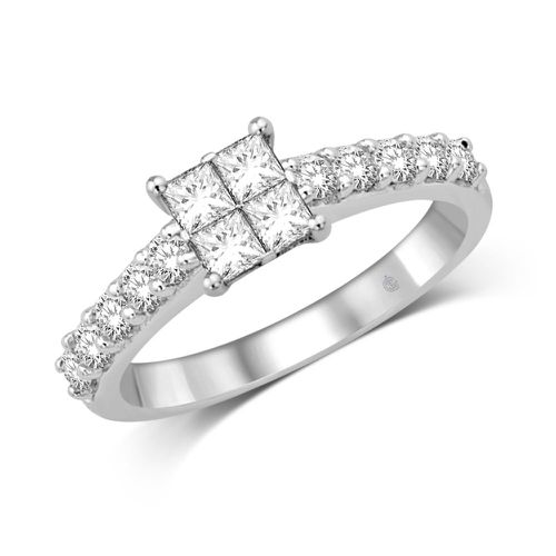 K White Gold 9/10Ct.Tw Diamond Engagement Ring - Star Significance - Modalova