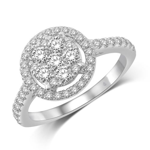 K White Gold 9/10 Ct.Tw. Diamond Engagement Ring - Star Significance - Modalova