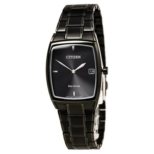 AU1077-59H Men's Dress Eco-Drive Black Dial Black IP Steel Bracelet Watch - Citizen - Modalova