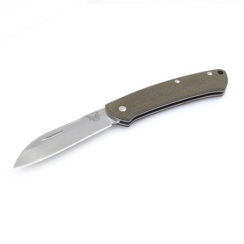 Folding Knife - Proper Slipjoint Plain Edge Blade with Green Handle/ 319 - Benchmade - Modalova