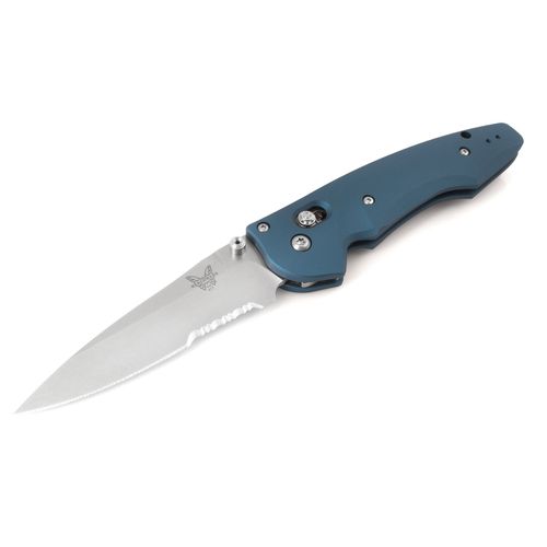 Folding Knife - Emissary Serrated Edge Steel Blade with Aqua Handle/ 477S-1 - Benchmade - Modalova