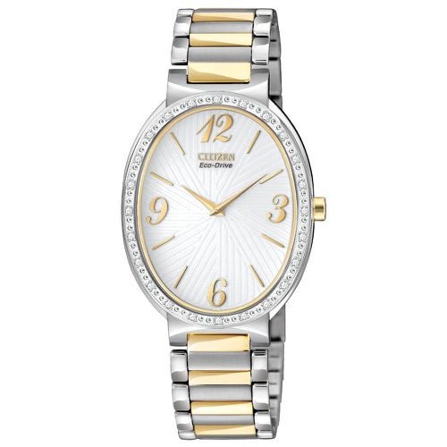 EX1224-58A Women's Allura Eco Drive Diamond Accent Bezel Two Tone Bracelet Watch - Citizen - Modalova