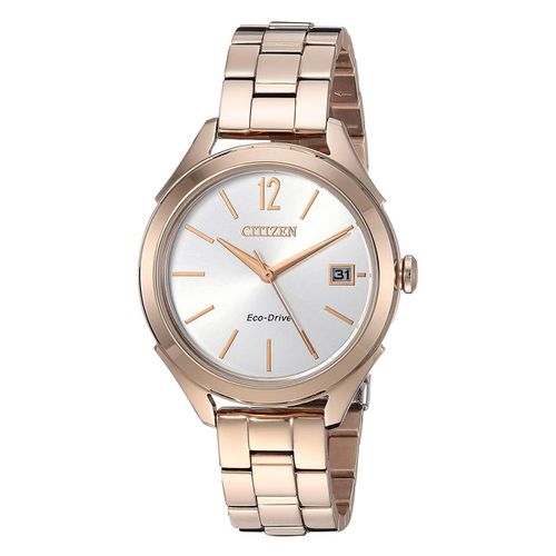 Women's Bracelet Watch - LTR Silver Dial Rose Gold Steel / FE6143-56A - Citizen - Modalova