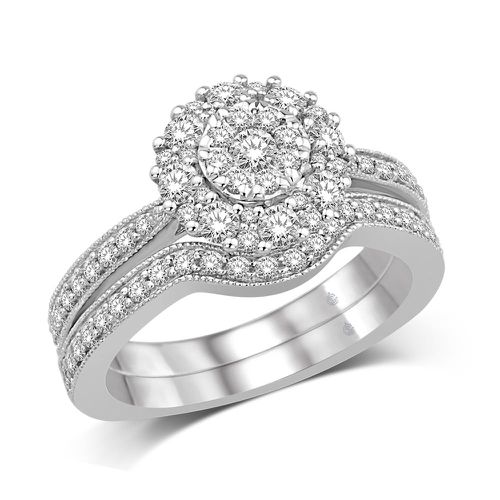 K White Gold 1 1/10 Ct.Tw. Diamond Fashion Bridal Ring - Star Significance - Modalova