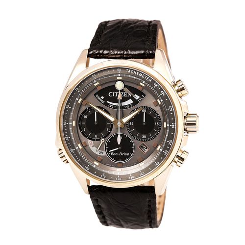 Men's Chronograph Watch - Calibre 2100 Leather Strap Grey Dial / AV0063-01H - Citizen - Modalova