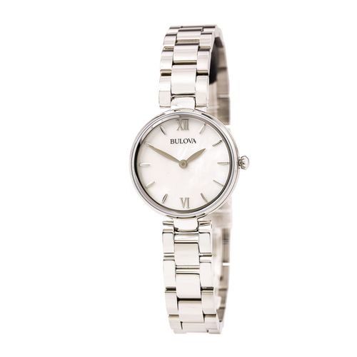 Women's Classic Stainless Steel Bracelet Watch - Quartz MOP Dial / 96L229 - Bulova - Modalova