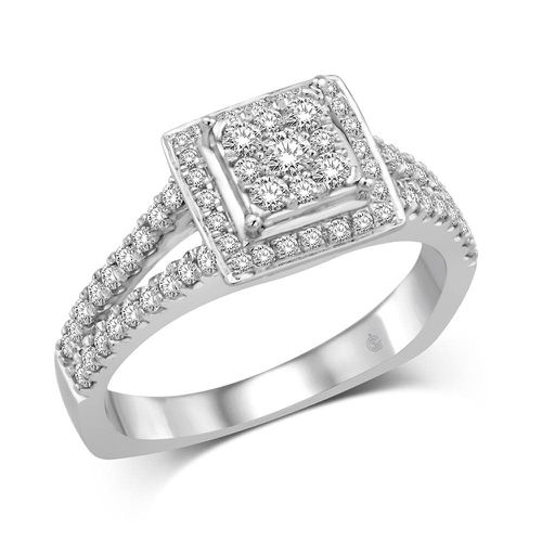 K White Gold 7/10 Ct.Tw. Diamond Fashion Engagement Ring - Star Significance - Modalova