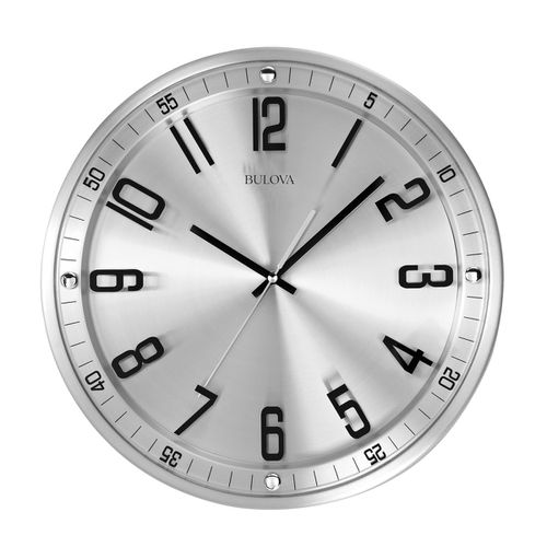 Wall Clock - Silhouette Silver Dial Stainless Steel / C4646 - Bulova - Modalova