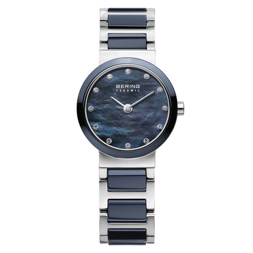 Women's Bracelet Watch - Ceramic Blue MOP Dial Crystal / 10725-787 - Bering - Modalova