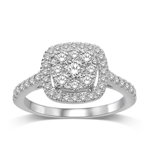 K White Gold 9/10 Ct.Tw. Diamond Engagement Ring - Star Significance - Modalova