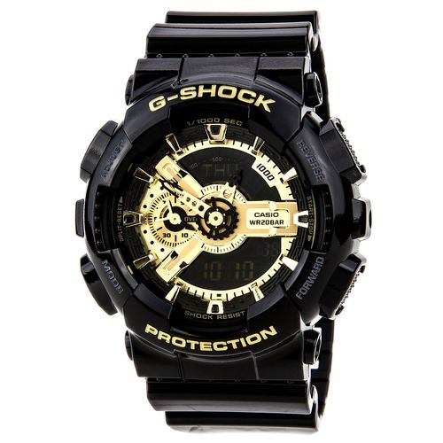 Men's World Time Watch - G-Shock Dive Resin Strap Ana-Digital Dial / GA110GB-1A - Casio - Modalova